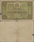 Thailand: Government of Siam 10 Ticals 1919, P.10c, highly rare note with a few border tears, small missing part at left border and larger tears. Cond...