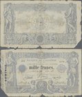 Tunisia: Banque de l'Algérie - TUNISIE 1000 Francs 1924, P.7b, almost well worn condition with a number of border tears and small missing parts. Condi...