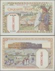 Tunisia: Banque de l'Algérie – TUNISIE 50 Francs 1938-45 SPECIMEN, P.12s in perfect UNC condition. Highly Rare!
 [plus 19 % VAT]