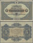 Turkey: 5 Livres 1916 P. 91, vertically folded several times, no holes or tears, still stong paper, condition F+ to VF-.
 [taxed under margin system]