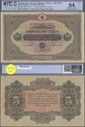 Turkey: 5 Livres ND(1918) Specimen P. 109s with zero serial numbers and Specimen perforation in condition: PCGS graded 64 Choice UNC.
 [plus 19 % VAT...
