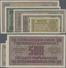 Ukraina: German Occupation WW II, Zentralnotenbank Ukraine 1942 set with 5 banknotes 1, 5, 20, 50 and 500 Karbowanez, P.49, 51, 53, 54, 57 in XF to UN...