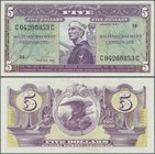 United States of America: 5 Dollars ND(1969) Military Payment Certificate Series 681 P. M80, light center bend, crisp original paper, no holes or tear...