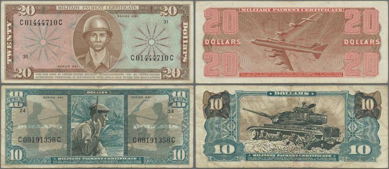 United States of America: set of 2 notes Military Payment Certificates Series 68...