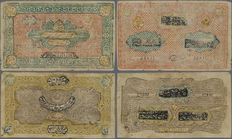 Uzbekistan: Bukhara Peoples Republic pair with 2000 and 3000 Tengas 1918, P.16, ...