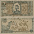 Vietnam: 100 Dong ND(1946), P.8b in F+/VF condition with pinholes.
 [taxed under margin system]