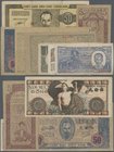 Vietnam: Nice lot with 8 banknotes 5 and 50 Dong ND(1947), 1 and 5 Dong ND(1948), 50 Dong ND(1950), 10 Dong ND(1952), 100 and 500 Dong ND(1950-51), P....