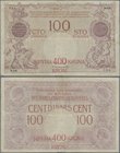 Yugoslavia: Kingdom of Serbs, Croats and Slovenes 400 Kruna on 100 Dinara ND(1919), P.19, rare type and high denomination, small border tears, some fo...