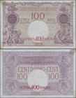 Yugoslavia: Kingdom of Serbs, Croats and Slovenes 400 Kruna on 100 Dinara ND(1919), P.19 with perforation “Ponisteno” at left and right, traces of tap...