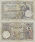 Yugoslavia: 100 Dinara 1929 P.27 with additional handstamp “Commissariat for Refugees”, stamped 1941 (see catalog Borna Barac # R56). These banknotes ...