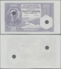 Yugoslavia: Kingdom of Yugoslavia 50 Dinara 1931 coloured front proof with cancellation holes, P.28p in perfect UNC condition. Rare!
 [taxed under ma...
