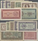 Yugoslavia: Istria, Fiume & Slovenian Coast set with 7 banknotes with 1, 5, 10, 2x 20, 50 and 100 Lire 1945, P.R1-R3, R4a,b, R5, R6. Condition: F- to ...