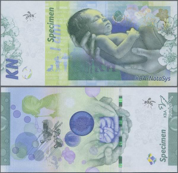 Testbanknoten: Test Note KBA-Notasys 2016, one of three in the Generation Series...