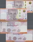 Testbanknoten: Pair of the Test Note GIESECKE & DEVRIENT / LOUISENTHAL Germany, ”Yvonne 2012” featuring the security feature ”Rolling Star”, with a li...