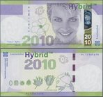 Testbanknoten: Germany: Hybrid substrate test banknote produced by Louisenthal. This ”Yvonne 2010” note is made of a mixture of polymer and cotton fib...