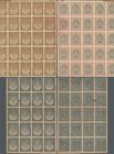 Russia: Uncut sheet with 25 pcs. 1 Ruble P.81 (XF) and 20 pcs. Rubles P.85b (VF).
 [taxed under margin system]