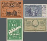 Austria: 3 kleine Sammelalben mit mehr als 450 Notgeldscheinen Österreich, dabei auch einige Reichsbanknoten und ein kleiner Teil Ausland. Erhaltung: ...