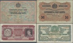 Bulgaria: Very nice set with 24 banknotes and 3 obligations 1916 - 1955 comprising for example 10 Leva Srebro ND(1904) P.3 (VG), 50 Leva Zlato ND(1907...
