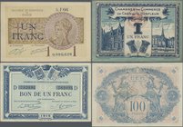 France: Collectors album with 5 large size Assignates and 73 pcs. Notgeld of different French Cities and Regions. Condition: F- to UNC (78 pcs.)
 [ta...