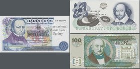 Testbanknoten: Huge lot with 56 pcs. Testnotes, advertising notes and watermark paper, comprising for example GOZNAK watermark paper in lilac and red-...
