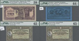 Alle Welt: Lot with 28 banknotes comprising Japan 3x 1 Yen MPC replacement (F/VF), 3x 10 Sen MPC replacement (XF/aUNC), 3x 50 Sen replacement (F), 2x ...