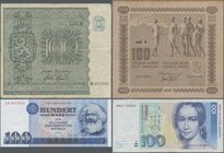 Alle Welt: Collectors album with 108 banknotes from Germany and from all over the world with of a lot of better items like Sweden 8 Schillingar 1849 (...