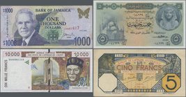 Alle Welt: Very nice lot with 41 banknotes from all over the world with a few better ones, for example West African States – Togo 10.000 Francs ND(197...
