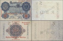 Deutschland - Deutsches Reich bis 1945: 20 Mark 1909, jeweils einseitger Probedruck der Vorder- und Rückseite mit zweifachem Überdruck ”Musterabdruck-...