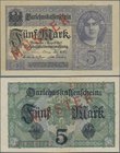 Deutschland - Deutsches Reich bis 1945: 5 Mark 1917 Muster aus laufender Serie mit KN Z15031727 und rotem Überdruck ”Muster”, Ro.54cM in kassenfrische...