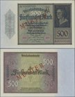 Deutschland - Deutsches Reich bis 1945: 500 Mark 1922 MUSTER, Ro.70M mit KN A0000000 und rotem Überdruck ”Muster” in kassenfrischer Erhaltung: UNC ÷ 5...