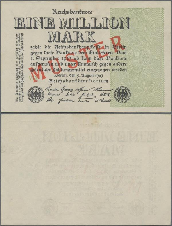 Deutschland - Deutsches Reich bis 1945: 1 Million Mark 1923 Muster aus laufender...