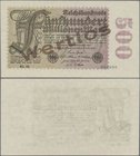 Deutschland - Deutsches Reich bis 1945: 500 Millionen Mark 1923 MUSTER, Wz. Ringe, Fz. RL, Ro.109M mit Seriennummer 000000 und Überdruck ”Wertlos” in ...