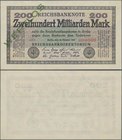 Deutschland - Deutsches Reich bis 1945: 200 Milliarden Mark 1923 MUSTER, Ro.118M, mit roter KN 000000, Fz. OO und Überdruck ”Wertlos” in kassenfrische...