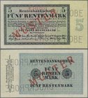 Deutschland - Deutsches Reich bis 1945: 5 Rentenmark 1923 Muster, Ro.156M, roter Überdruck ”Muster”, KN E5412151 und dreifacher Perforation ”Druckprob...