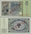 Deutschland - Deutsches Reich bis 1945: 10 Rentenmark 1925 Muster, Ro.163M, roter Überdruck ”Muster”, KN A0000000 und dreifacher Perforation ”Druckpro...