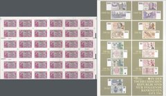 Deutschland - Bank Deutscher Länder + Bundesrepublik Deutschland: Ungeschnittener, privat hergestellter Druckbogen mit 36 verkleinerten Abbildungen de...