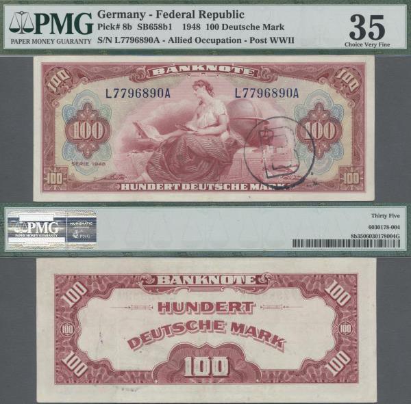 Deutschland - Bank Deutscher Länder + Bundesrepublik Deutschland: 100 DM 1948 - ...