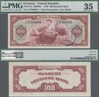 Deutschland - Bank Deutscher Länder + Bundesrepublik Deutschland: 100 DM 1948 - roter Hunderter - mit Stempel ”B” für West-Berlin, Ro.245a, sehr saube...