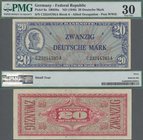 Deutschland - Bank Deutscher Länder + Bundesrepublik Deutschland: 20 DM 1948, Ro.246a, leicht fleckiges Papier und kleiner Einriss am unteren Rand, PM...