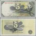 Deutschland - Bank Deutscher Länder + Bundesrepublik Deutschland: 5 DM 1948 Ersatznote mit Kreuzstern, KN 6+101895, Ro.252e, etwas stärker gebraucht m...