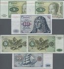 Deutschland - Bank Deutscher Länder + Bundesrepublik Deutschland: Kleines Lot mit 3 Ersatznoten, dabei 5 DM 1960 mit KN Z1415959A Ro.262d (VF), 5 DM 1...
