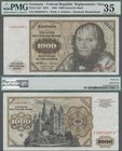 Deutschland - Bank Deutscher Länder + Bundesrepublik Deutschland: 1000 DM 1960 Ersatznote mit KN Z0293467A, Ro.268b, saubere Umlauferhaltung mit einig...