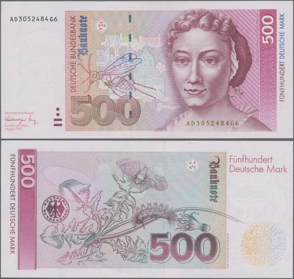 Deutschland - Bank Deutscher Länder + Bundesrepublik Deutschland: 500 DM 1991, R...