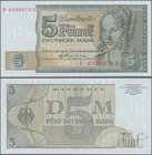 Deutschland - Bank Deutscher Länder + Bundesrepublik Deutschland: 5 DM 1963 der Ersatzserie BBk II für Westberlin, Ro.ex313 in kassenfrischer Erhaltun...