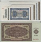 Deutschland - DDR: Banknotensatz 1948 von 50 Pfennig bis 1000 Mark, Ro.339-347 in kassenfrischer Erhaltung: UNC (9 Werte) ÷ East Germany 1948 set with...
