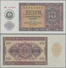 Deutschland - DDR: 10 Mark 1955 (1980) mit Maschinenstempelaufdruck ”Militärgeld”, Ro.375b in kassenfrischer Erhaltung: UNC. Sehr selten! ÷ 10 Mark 19...
