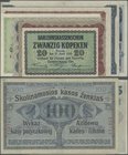 Deutschland - Nebengebiete Deutsches Reich: Darlehenskasse Ost, Ausgabe Posen, kompletter Satz von 20 Kopeken bis 100 Rubel, Ro.457-463, 20 Kopeken, 3...