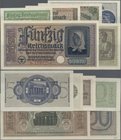 Deutschland - Nebengebiete Deutsches Reich: Reichskreditkasse, Satz mit 6 Banknoten 50 Reichspfennig bis 50 Reichsmark o.D.1939-44, Ro.550-555, 50 RPf...