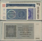 Deutschland - Nebengebiete Deutsches Reich: Protektorat Böhmen und Mähren, Lot mit 16 Banknoten, dabei für die Behelfsausgaben 1940 3x 1 Krone mit Han...