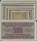 Deutschland - Nebengebiete Deutsches Reich: Zentralnotenbank der Ukraine 1942 Satz mit 1, 5, 10, 20, 50, 100, 200 und 500 Karbowanez, Ro.591, 593-599,...
